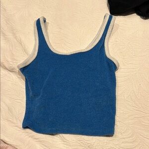 Hollister Blue Fitted Crop Tank Top